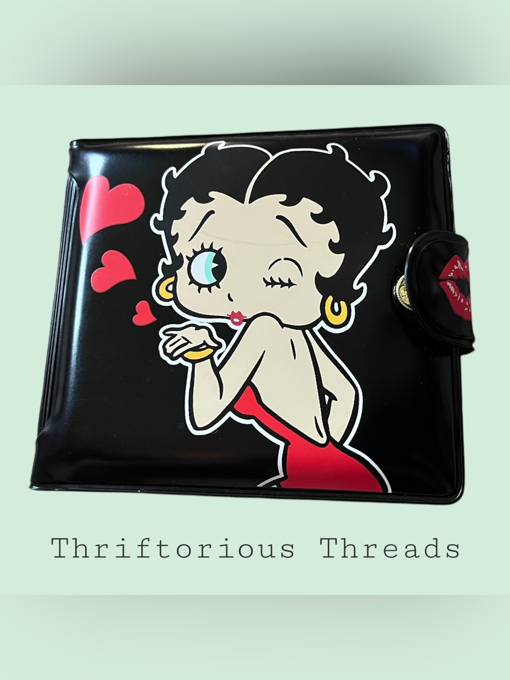 Betty Boop Black & Red Vinyl Compact Wallet